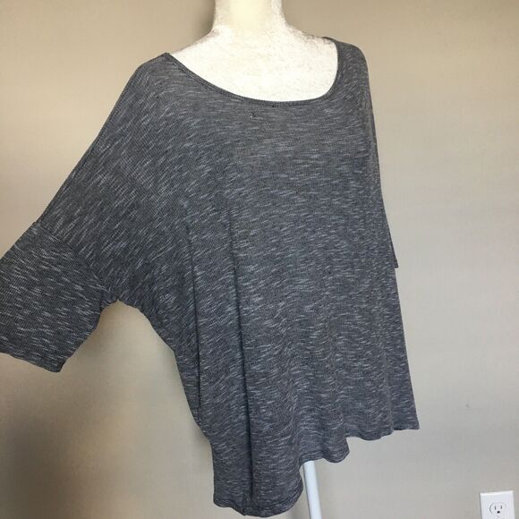 Lularoe Large Heather Grey Box Shaped Tunic Top Short Dolman Sleeves - Picture 4 of 12